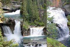 06 Three Smaller Waterfalls Between Lower And Upper Falls In Johnston Canyon In Summer.jpg